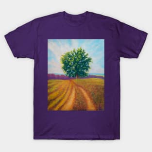 Pastel painting - pree and field countryside landscape T-Shirt